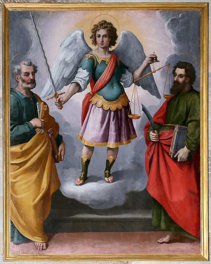 San Michele Arcangelo tra gli Apostoli Pietro e Paolo, 1617, Pieve di S. Martino a Vado (Castel San Niccolò)